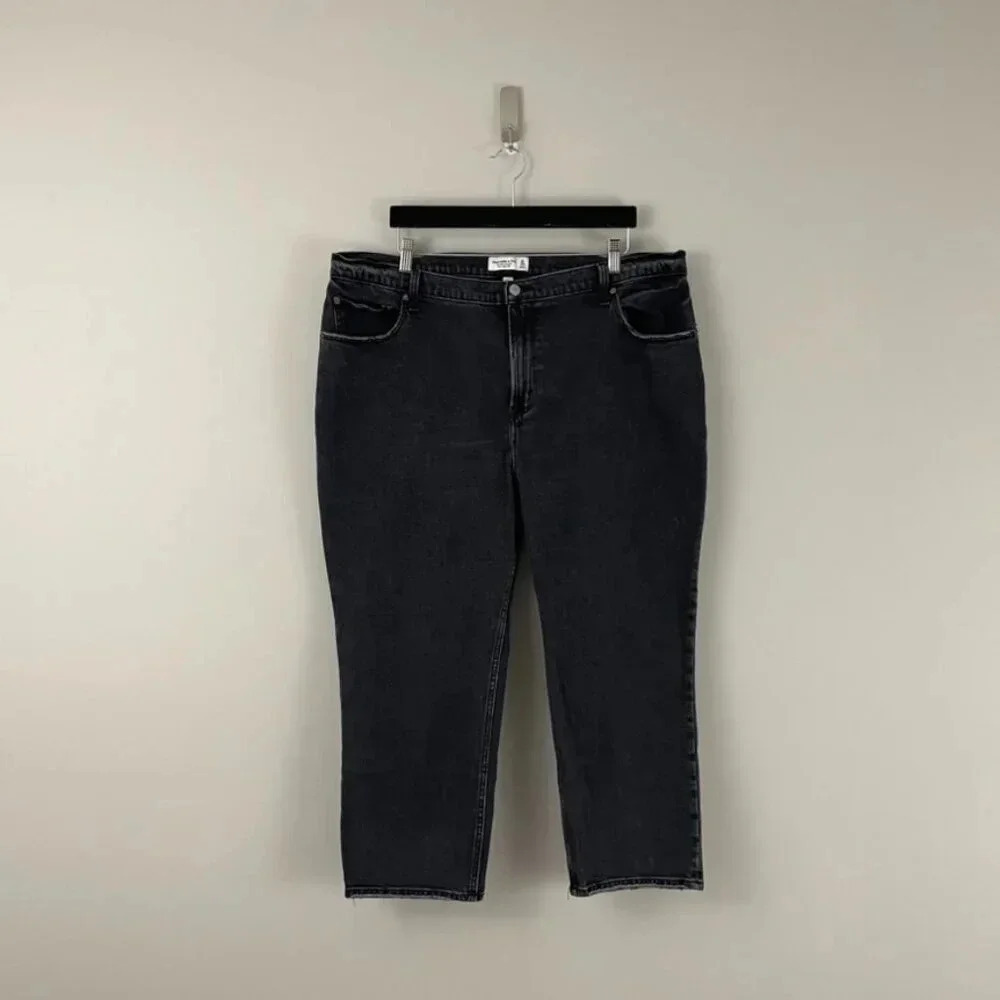 Abercrombie & Fitch Curve Love High Rise Ankle Straight Jeans Size 20 Short